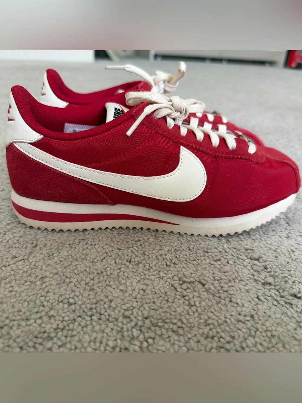 Nike Women’s Red and White Low-Top Sneakers